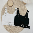 Baby Kids Girl Summer Teenage White Black T-shirt Children Elegant Top