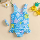 Baby Girl Clothing Ruffle Sleeveless Bikini Swimwear Girls Swimsuit Bathing Beach Costume Kid Clothes