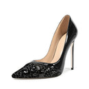 Women Pointed Toe Patchwork Sequin Shoes Pumps Slingback Banquet Ladies Stilettos Design Ladies Shoes