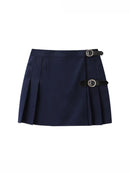 Women Skirt Summer Ladies England Style Skirt Female Solid Mini Skirt