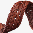 Braid Belts Women Genuine Leather Solid Square Belt Buckle Ladies Accessories Handmade