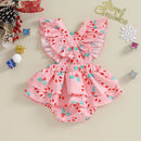 Summer Christmas Infant Baby Girl Cute Ruffle Sleeveless Candy Jumpsuit Playsuit Xmas Clothes