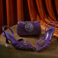 Rhinestone high heel shoe And Bag Pointed-Toe Shoes