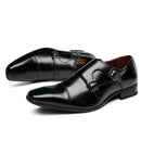 Luxury Men Dress Shoes Pointed Toe Buckle Monk Strap Shoes for Men