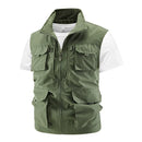 Male Casual Vest Waistcoat Men Outdoor Cargo Breathable Vest Men Pocket Vest Coat