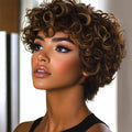 Woman with styled hair looking to the side