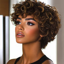 Woman with styled hair looking to the side