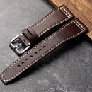 Handmade Fit Pilot Head Strap Men Bracelet Genuine Leather Watchband