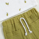 Infant Baby's Sets 2Pcs Clothing Fall Long Sleeve Lemon Tops and Pants Outfits Kids Newborn Casual Clothes