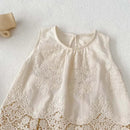 Summer Baby Clothes Set Infant Cute Lace Vest Pants Girls Embroidered Flowers Outfit