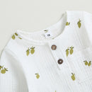 Infant Baby's Sets 2Pcs Clothing Fall Long Sleeve Lemon Tops and Pants Outfits Kids Newborn Casual Clothes