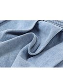 Women Punk Denim Mini Pleated Skirt Ladies Summer Vintage High Waist Ruffles Jean Skirts