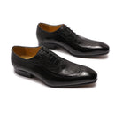 Men Genuine Leather  Toe Dress Shoes Lace-Up Formal Oxford Luxury Elegant Footwear