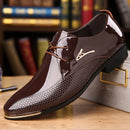 Retro Men Casual Leather Shoes Pointed Toe Slip-On Shoes for Adult Men