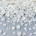 30Pcs 3D Ocean Nail Charms Resin Gold Series Starfish Art Decorations Mini Beach Summer Nail Accessories