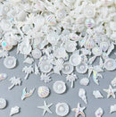 30Pcs 3D Ocean Nail Charms Resin Gold Series Starfish Art Decorations Mini Beach Summer Nail Accessories