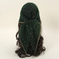 Dark green headscarf with a bow on a white background, Obroi