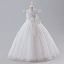 Girl Princess Dress Bow Lace Sleeveless Party Dresses for Girls Summer Children Clothes Girls' Dress 5-14 Years