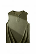 Green sleeveless shirt with buttons on a white background, Obroi