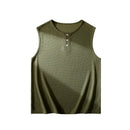 Green sleeveless henley shirt on a white background, Obroi