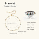 925 Sterling Silver Adjustable Bracelets Certified 2.5mm Bezel Cuff Bracelet For Women Hand Chain Jewelry Gift