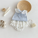 Summer Children Clothes Set Cute Striped Sleeveless Shirt White Shorts 2Pcs Toddler Suit Adorable Sets