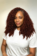Knots Human Braiding Crochet Hair Reddish Brown Burmese Curly Pre Separated Feather Crochet Hair Boho