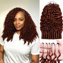 Knots Human Braiding Crochet Hair Reddish Brown Burmese Curly Pre Separated Feather Crochet Hair Boho