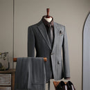 Classic Elegant Plaid Men Suits Business Party Tuxedo Notched Lapel Suit Blazer Pants For Formal Occasions