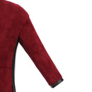 Ladies Pumps Square Toe Flock Suede Block Ankle Buckle Strap Party Mature Female Shoes