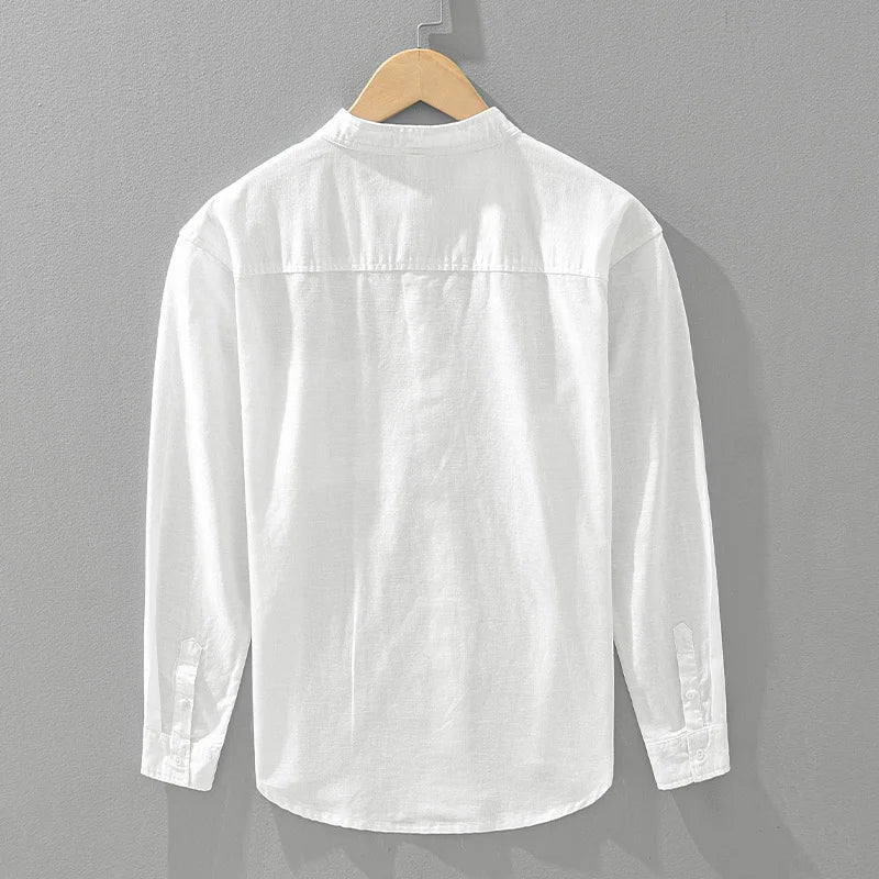 Linen Premium Shirt Men Spring Summer Breathable Sun proof