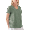 Casual Linen Oversized T-Shirt  Sexy V-Neck Short Sleeve Tee Solid Summer Top ladies