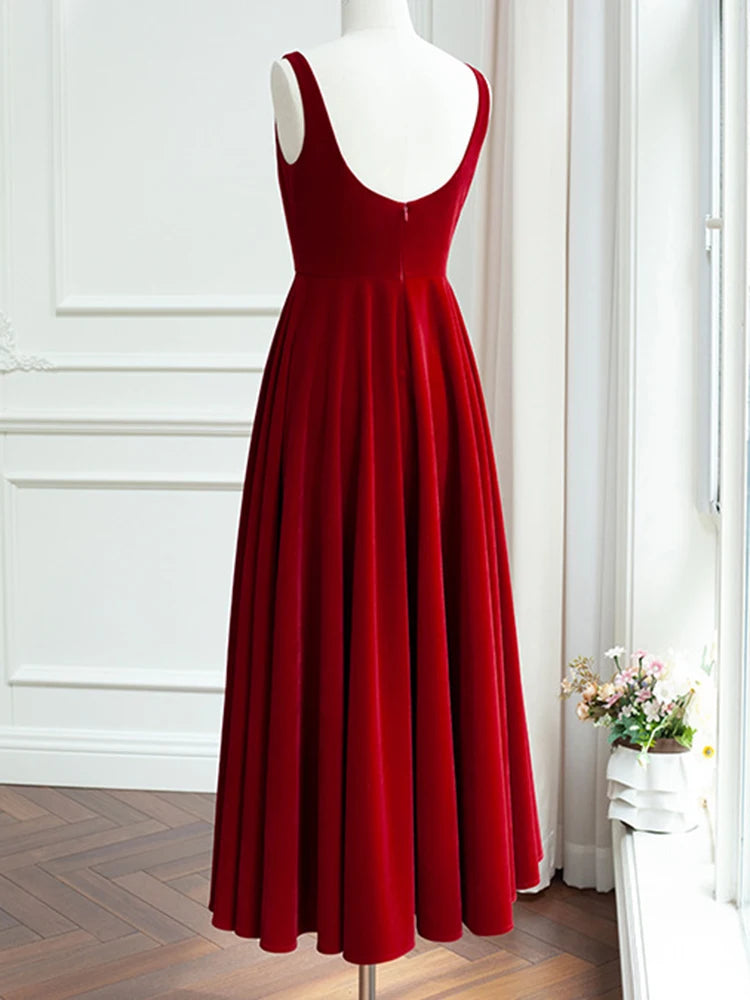 Evening Dress For Women Square Collar Causal Elegant Dresses Female Clothing