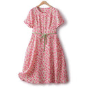 Summer Elegant Women Sweet Cherry Pattern Swing Chiffon Dress