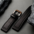 Handmade Bronze Buckle Strap Head Leather Suitable for Pilot's Pure Copper Watchband