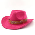 Classical Suede Brim Western Cowboy Fedora Hat For Women Men Church Jazz Hats Travel Hat