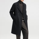 Men Coat Coffee Woolen Double Thick Long Windbreaker Men Overcoat