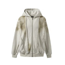 Winter Hoodie Jacket Patchwork Hooded Sweatshirt Fleece Coat