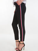 Skinny Pants Women High Waist Drawstring Female Pencil Pants Spring Pockets Cotton Black Ladies Trousers