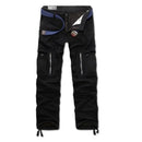 Men Fleece Cargo Pants Winter Thick Warm Pants Full Length Casual Military Baggy Tactical Trousers
