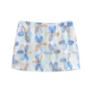 EOTVOTEE Simple Fashion A Line Skirts Women's Flower Zipper Mini Skirts Summer 2025 Temperament Streetwear Elegant Women Skirt