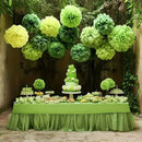 13Pcs Green Tissue Pom-Pom Decoration Set, Tissue Flower Hanging Paper Flower Decoration Wedding, Birthday, Party Decoration
