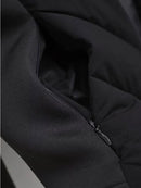 Winter Cropped Patchwork Hooded Slim Warm Cotton Coat Long Sleeve Zipper Female Outerwear Chic Tops