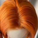 Short Bob Cut Cosplay Wigs for Men Light Orange Women Free Part Wig Glueless 13x4 Wig Natural Hairline 150%