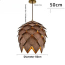 Solid Wood Pine Cone Chandelier Retro Internet Celebrity Wooden Chandelier