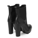 Women's Platform Ankle Boots Black Round Toe High Heels Ladies Winter Autumn Comfortable Booties