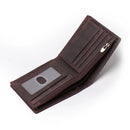 Men's Leather Zipper Foldable Wallet Bank Credit Card Holder Men's Coin Purse Leather Simple Wallet