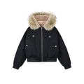 Winter Men Tide Dark Short Fur Collar Hooded Cotton Jacket Chic Casual Elegant Warm Coat