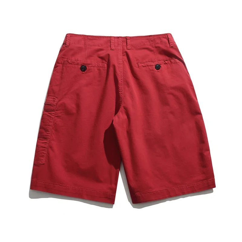 Men Cargo Shorts Summer Cotton Casual Shorts Men Solid Sports Shorts Pockets Zipper