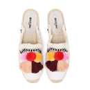 Women's Slippers Espadrilles Fluffy Ball Mule Slides Shoes Outside Spring women sandals